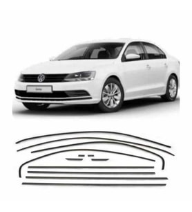 Vw Jetta Cam Çerçeve Çıtası Parlak Siyah Komple 2011-2020 Arası (Krom)