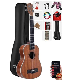 Maxword MU-21 PRO Yüksek Kaliteli Maun Soprano Ukulele Seti