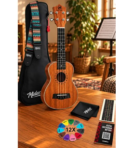 Maxword MU-21 PRO Yüksek Kaliteli Maun Soprano Ukulele Seti