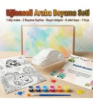 Çocuk Alçı Boyama Seti Araba Boyama Seti Eğitici Çocuk Aktivite Seti Hobi ve Sanat Etkinliği