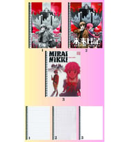 mirai nikki 3 adet defter A4 büyük boy 72 sayfa çizgili_kareli_çizgisiz defter seti