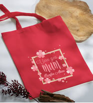 BK Gift Kişiye Özel İsimli Anneler Günü Tasarımlı Kırmızı Kumaş Bez Çanta, Baskılı Omuz Çantası, Alışveriş Çantası, Anneler Günü Hediyesi, Anneye Hediye-7