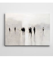 Silüetler ve Cadde Modern Sanat Kanvas Tablo
