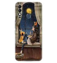 Spark 8T Kılıf Resimli Desenli Baskılı Silikon Dog And Girl 1358