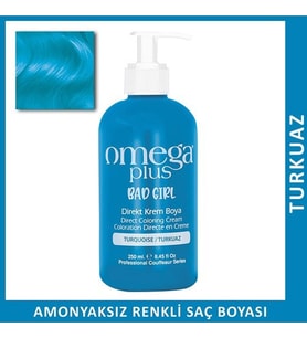 Omega Plus Bad Girl Turkuaz Amonyaksız Renkli Saç Boyası 250 ml