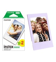 Instax Mini 12 Makine Uyumlu 20'li Film ve Lila Fotoğraf Çerçevesi