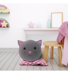 Kedi Yastık Gri 33 cm Silikon Elyaf