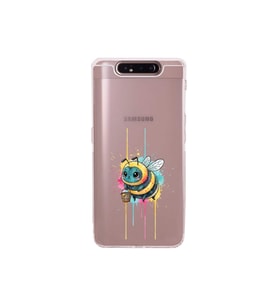 Samsung Galaxy A80 ile uyumlu Splash arı tasarımlı şeffaf silikon kılıf