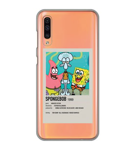 Samsung Galaxy A30S/A50/A50S Uyumlu Sunger Bob Minimalist Poster Desenli Şeffaf Telefon Kılıfı