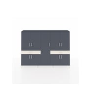 Arges Dolap 12 Raflı 2 Çekmeceli 8 Kapaklı 220x30x163 Antrasit-Antrasit/Aytaşı