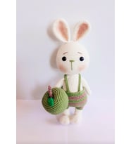 Tavşan Sunny ve Elması Amigurumi Organik Oyuncak