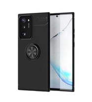 Samsung Galaxy Note 20 Ultra Kılıf Mıknatıslı Yüzüklü Standlı Yumuşak Silikon Kapak Ravel (Siyah)