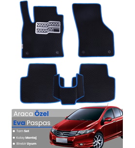HONDA CİTY (2008-2013) Uyumlu EVA Paspas Tam Set–Araca Özel,Su Geçirmez,Kolay Montaj