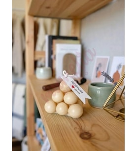 Mumelia Candles Küre Piramit - Doğal Soya Blok Dekoratif Mum - Krem