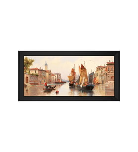 Manzara Temalı Kanvas Tablo 50 x 70 cm Siyah Çerçeve