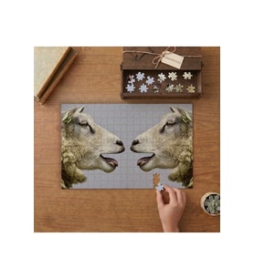 Yakın Çekim Koyunlar Tasarımı 240 parça Ahşap Puzzle Ahşap Kutuda MP09968