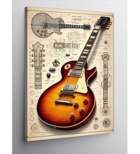 Kanvas Tablo Elektro Gitar Teknik Çizim