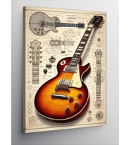 Kanvas Tablo Elektro Gitar Teknik Çizim