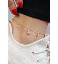 Baykuş Figürlü 925 Ayar Gümüş Rose Halhal - H006101