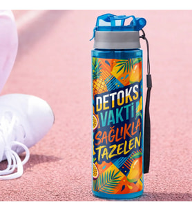 BK Gift Detoks Tasarımlı Süzgeç Hazneli Suluk 500 ml -7, BPA İçermeyen Detoks Matara