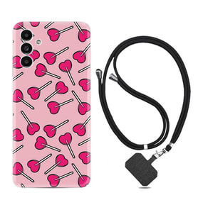 Samsung A23 A31 A32 A50 A51 A52 A53 A70 Kılıf Boyun Askılı Silikon Heart Lollipop 1414