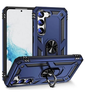 Coverzone Galaxy S23 Plus ile uyumlu K?l?f Z-Vega Shockproof Standl? Y�z�k Tutuculu Mega Case Kapak (Siyah)