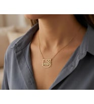 Kişiye Özel Hello Kitty Model İsim Kolye 925K Gümüş (Gold)