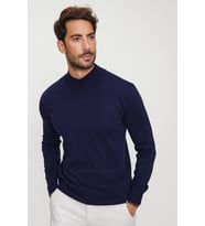 Chuba Erkek Lacivert Yarım Balıkçı Triko Kazak 20W153