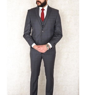 Jan Carlucci Yünlü Slimfit Yelekli Drop 6 Takım