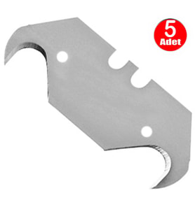 Kancalı Çengelli Maket Bıçağı Ucu Yedek Bıçak Ağız Uç 5'Li Paket