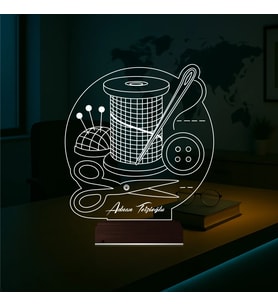 Luvivia Terzi Hediye Moda Stilist Kişiye Özel 3D Lamba - Masa Gece Lambası