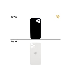 iPhone 11 PRO Gümüş Renk Arka Kapak Arka Cam Batarya Kapağı Lazer Kesim Kapak Pil Kapağı