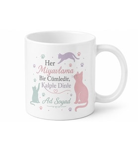 Kedi Davranış Uzmanına Hediye Kedilerin Gizli Dili Miyavlama Terapisi Kupa Bardak