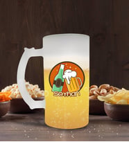 BK Gift Kişiye Özel İsimli Buzlu Cam Bira Bardağı 50cl-111 (Beyaz)