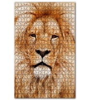 Cakapuzzle Yorgun Kral Aslan Yakın Çekim Puzzle Yapboz MDF (Ahşap) (120 Parça)