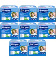 Canped Hasta Bezi Yetişkin Bel Bantlı Tekstil Yüzey M-Orta Boy 144 (8PK*18)