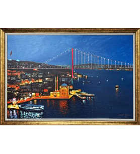 Altın Varaklı  Çerçeveli Paspartulu Tablo as982 (Gold)