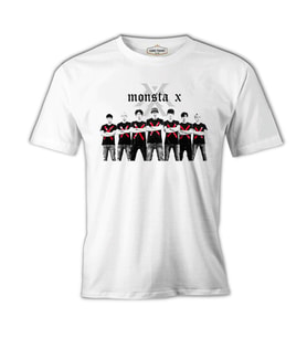 Monsta X - Red X Beyaz Erkek Tshirt