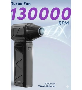 Mini Turbo Fan 130.000 RPM Şarjlı 8000 Mah Batarya 4 Vitesli Taşınabilir Elektrikli Hava Üfleyici Kompresörü