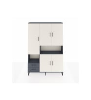 Arges Dolap 10 Raflı 2 Çekmeceli 5 Kapaklı 132x30x195 Antrasit-Aytaşı/Antrasit