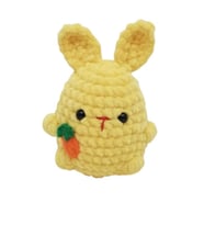 Sarı Puf Tavşan Amigurumi Organik Oyuncak