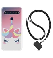 TCL 10L 10 Plus 10SE 20E 20SE 30 L7 Kılıf Boyun Askılı Silikon Sweety Unicorn 1737