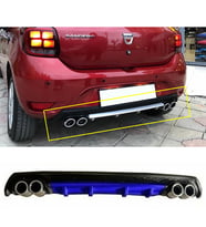 Dacia Sandero Mavi Difüzör Çiftli Yuvarlak Egzoz Görünümlü D Tip Difizör