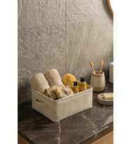 Havlu Kumaş Banyo Düzenleyici Sepet Dekoratif Çok Amaçlı Organizer Kutu 30x22x10 (Standart)