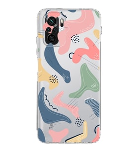 Xiaomi Redmi Note 10 4G  Kamera Korumalı Kapak Abstract Tasarımlı Şeffaf  Kılıf