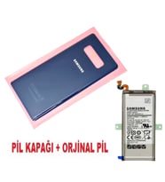 Samsung Galaxy NOTE 8 Arka Pil Batarya Kapağı + PİL (CAM) LACİVERT