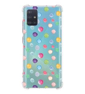 PrintiFy Samsung Galaxy A51 Uyumlu Water Color 6 Baskılı Şeffaf Köşe Korumalı Antişok Kılıf