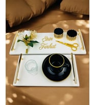 Unite Gold Söz ve Mermer Nişan Tepsisi