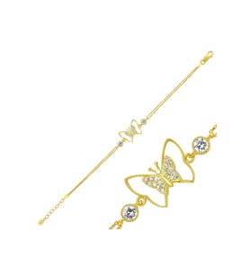 Gümüş Gold Kelebek Kadın Bileklik CSR2181523