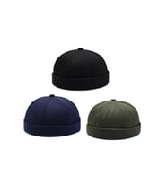 3 Lü Set %100 Pamuk Cap Ayarlanabilir Docker Şapka Yazlık Takke Şapka Retro Şapka Takke Şapka